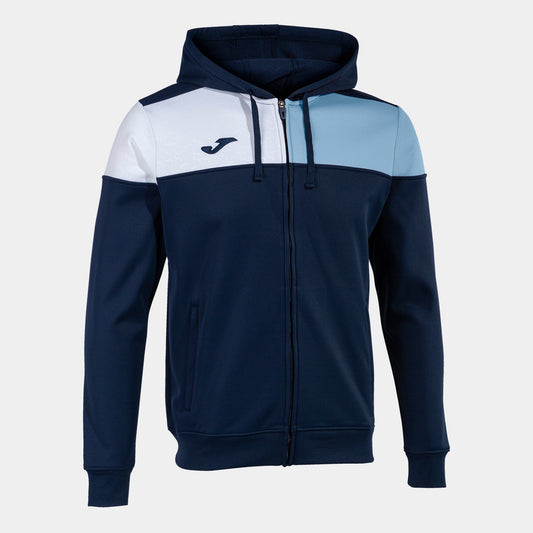 Joma Hoodie Joma Crew V Zip-Up Hoodie Navy Sky Blue White