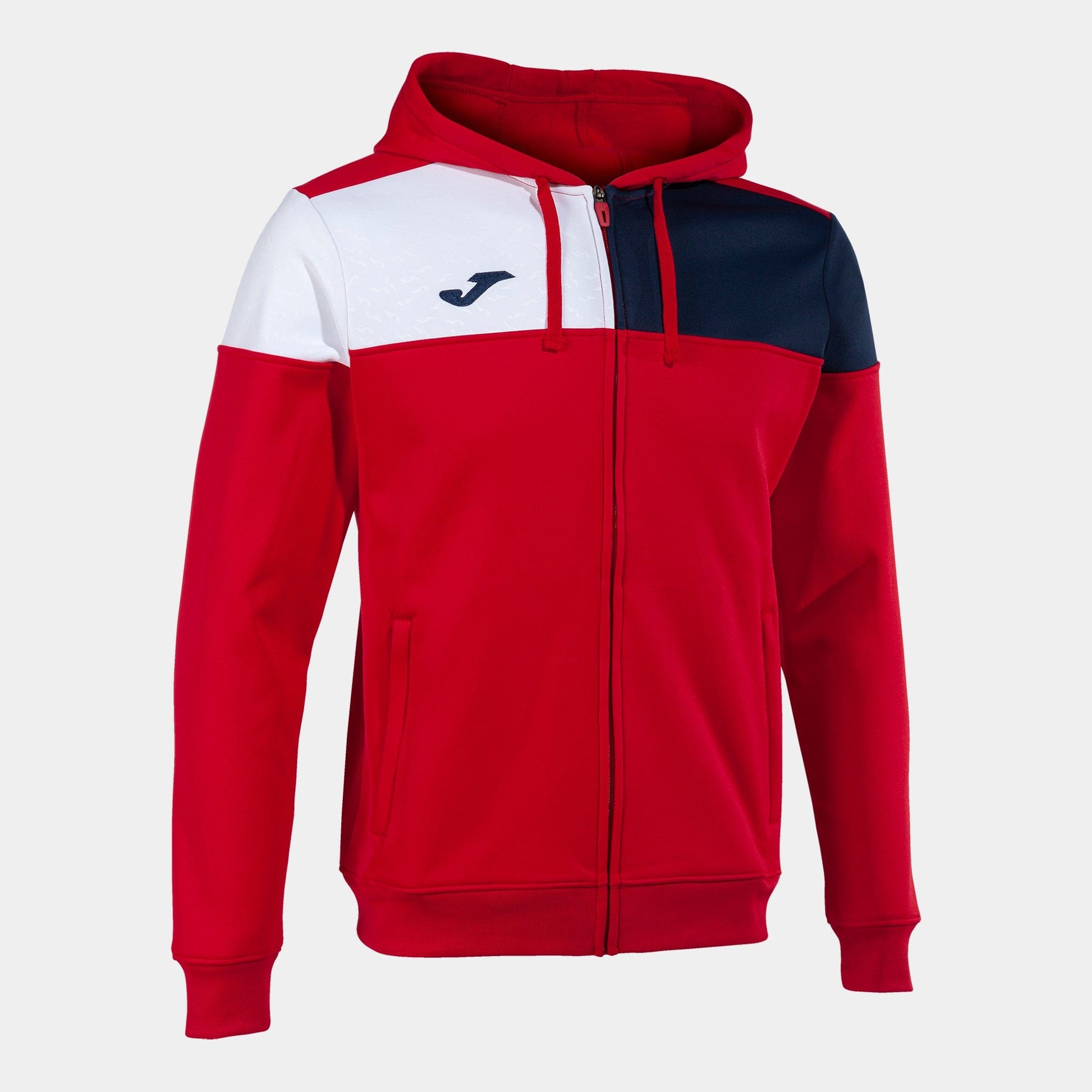 Joma Hoodie Joma Crew V Zip-Up Hoodie Red Navy White