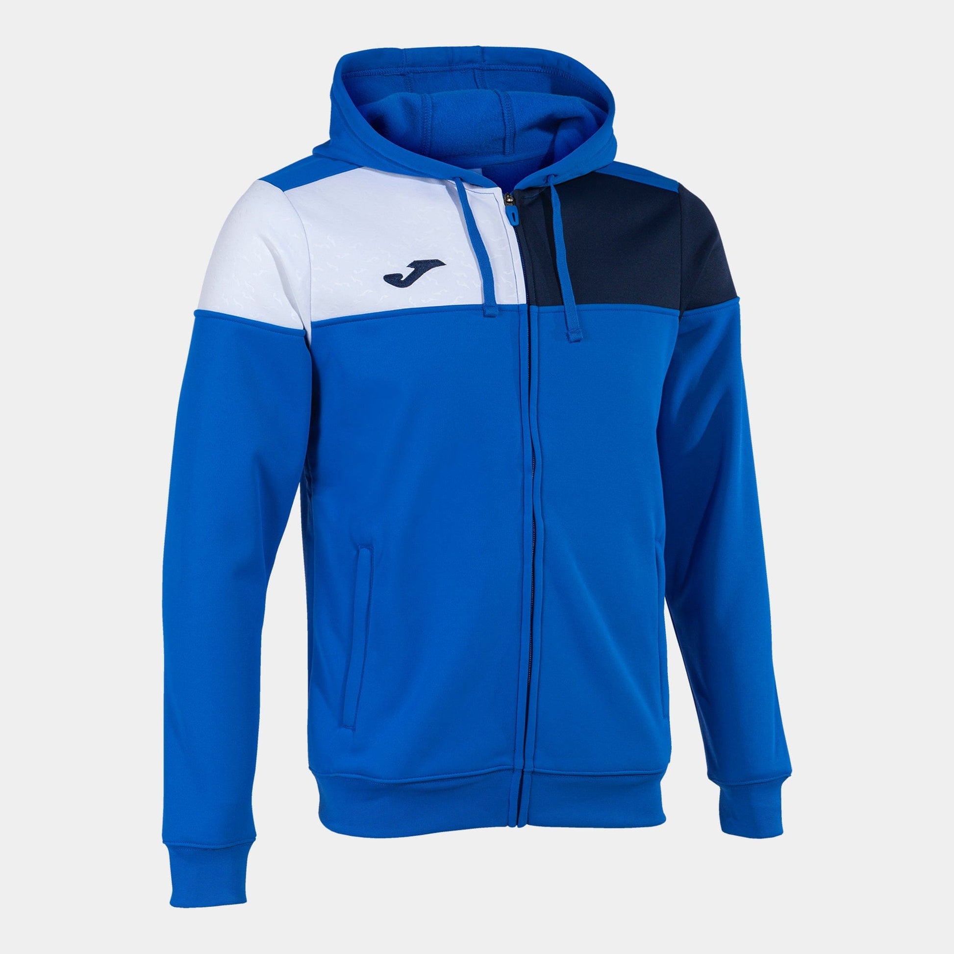 Joma Hoodie Joma Crew V Zip-Up Hoodie Royal Navy White