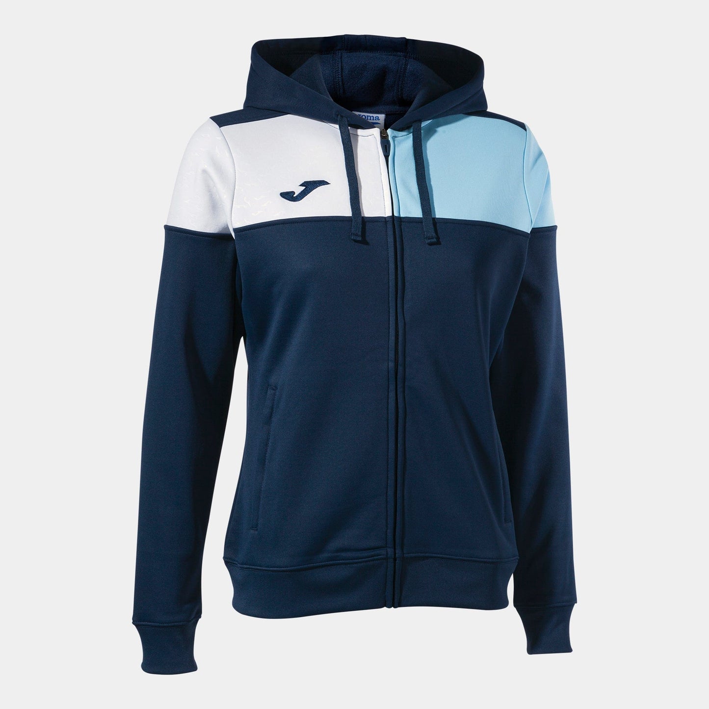 Joma Hoodie Joma Womens Crew V Zip-Up Hoodie Navy Sky Blue White