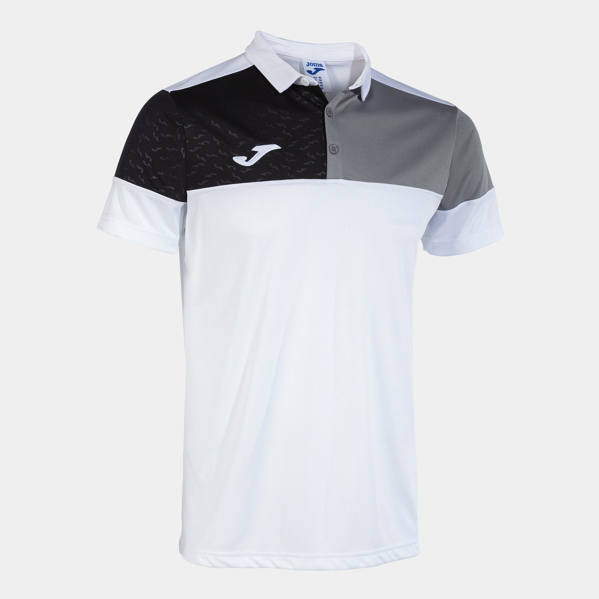 Joma Polo Joma Crew V Short Sleeve Polo White Grey Black