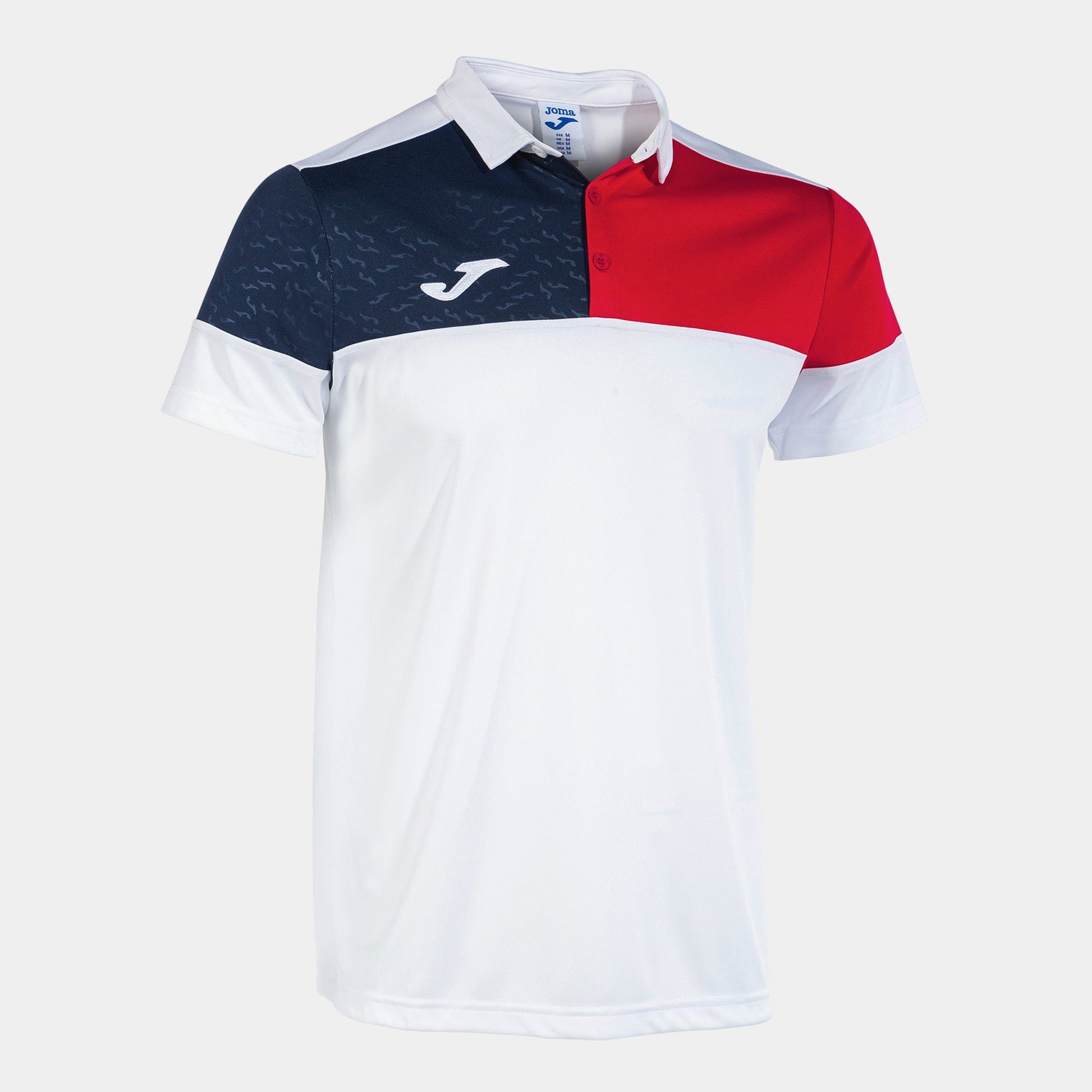 Joma Polo Joma Kids Crew V Short Sleeve Polo White Red Navy